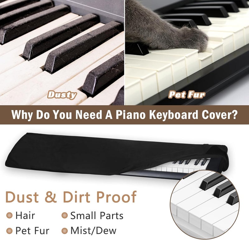 GOGHOST Piano Keyboard Dust Cover 61 Keys, Digital Electronic Piano Keyboard Covers, Thickening Full Covering Soft and Premium Surface, Essential Accessories to Protect Your Music Piano - Image 2